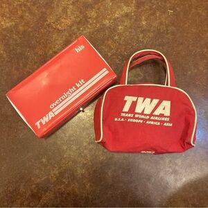 Vintage TWA Airlines Mini Duffel Bag and Overnight Kit